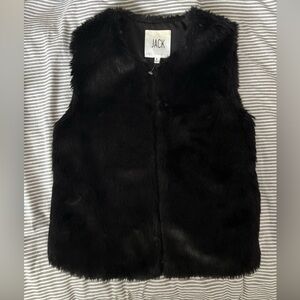 Jack by BB Dakota Black Faux Fur Vest , like new, size Small